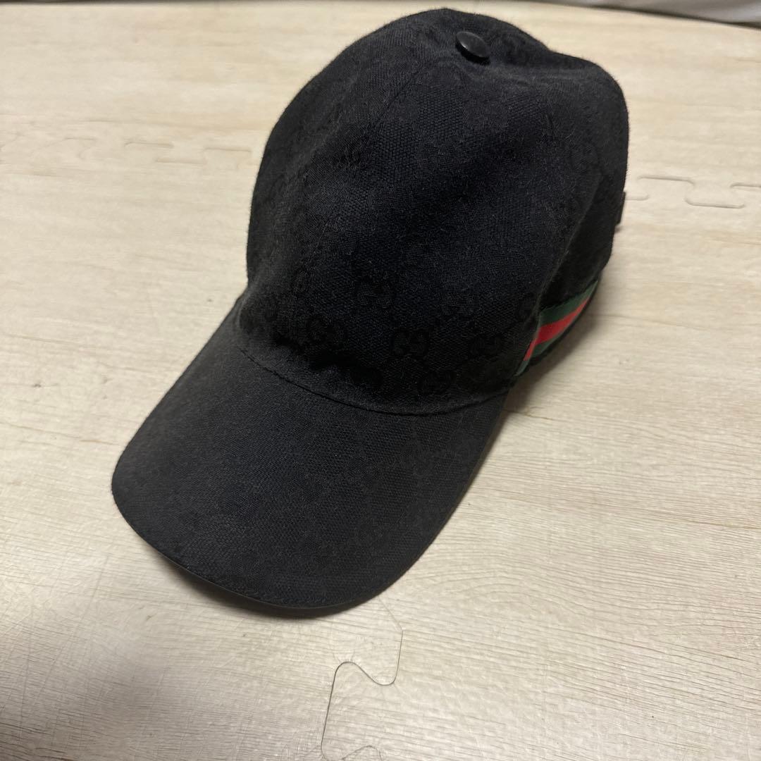 GUCCI ブラック ストライプキャップの通販はau PAY マーケット - 輸入