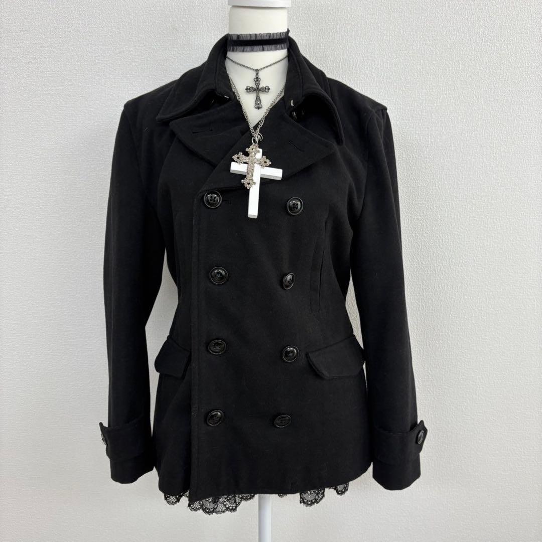 ダークコアy2k平成ギャルパンクロック韓国 デザインコート ピーコート