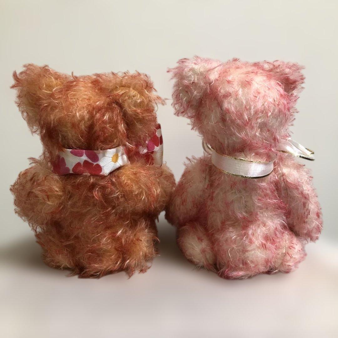オレンジ色 ピンク色 テディベア クマ ぬいぐるみ 2体セット - メルカリ