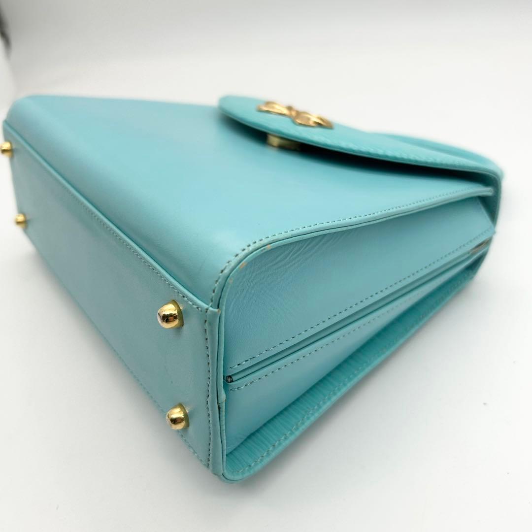 美品&入手困難 ハナエモリ ショルダーバッグ 2way レザー ブルー