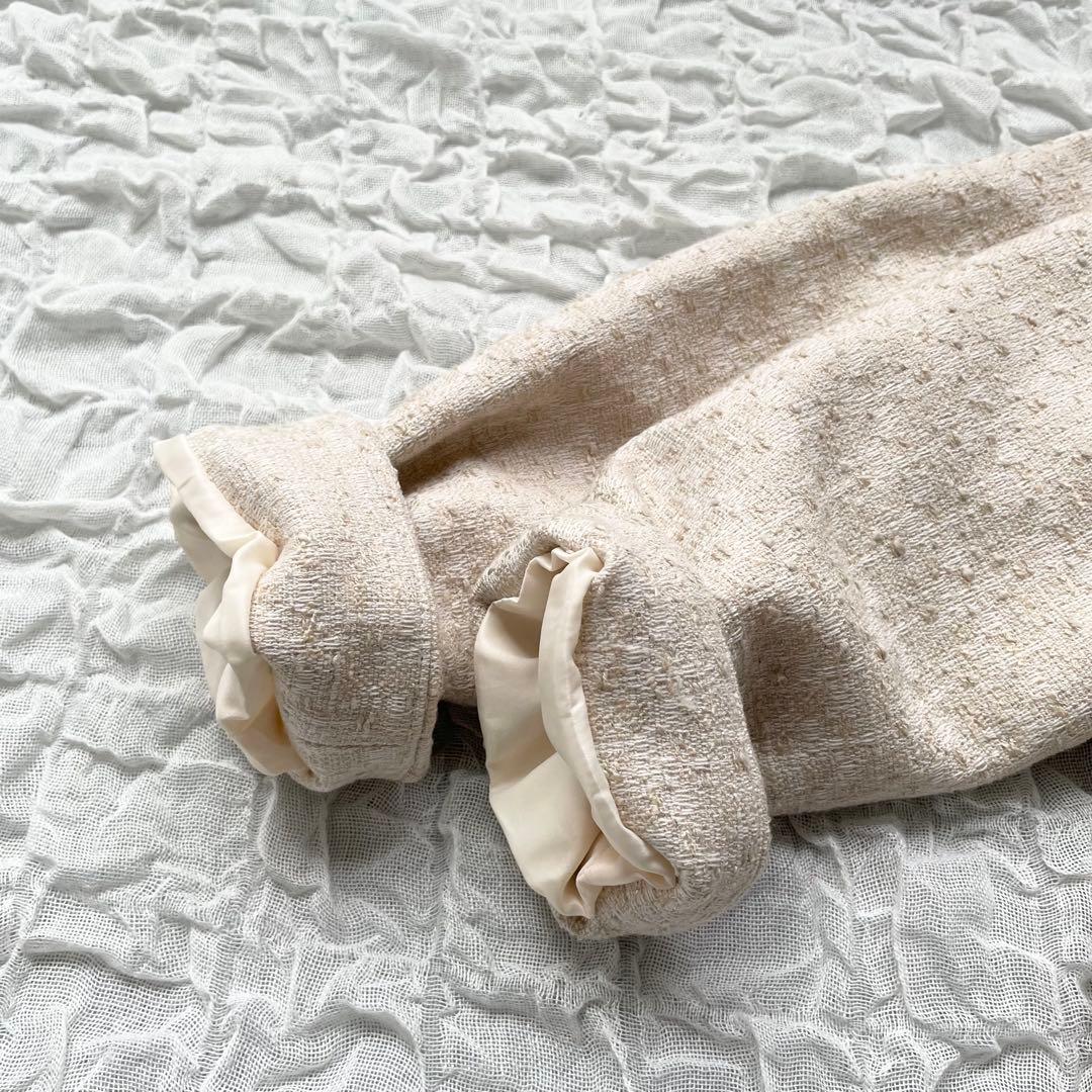 美品】デミルクスビームス バックフレアツイードプルオーバー ペプラム