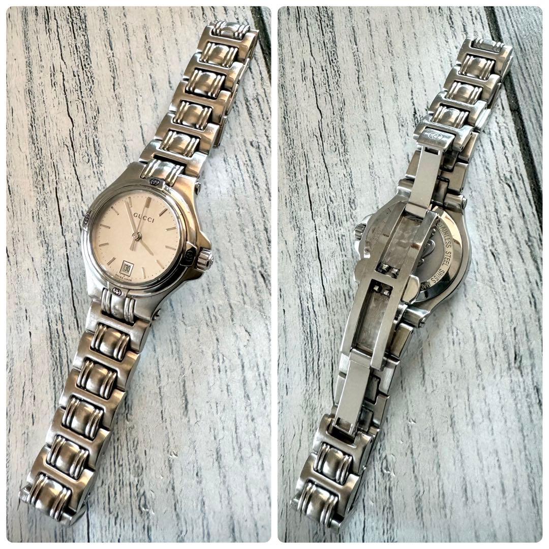 電池交換済】グッチ GUCCI 腕時計 9040L レディース シルバー - メルカリ