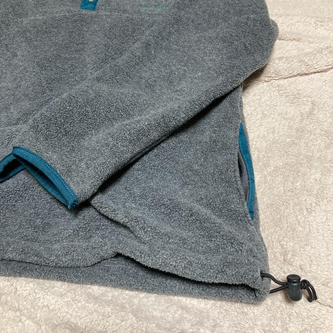 希少 80s-90s L.L.Bean ハーフスナップ フリース 筆記体ロゴ刺繍