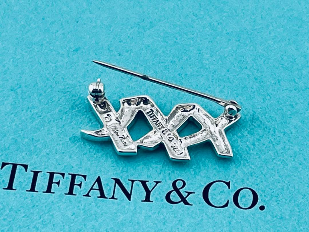 f010 希少 ティファニー トリプル キス xxx ブローチ シルバー 925