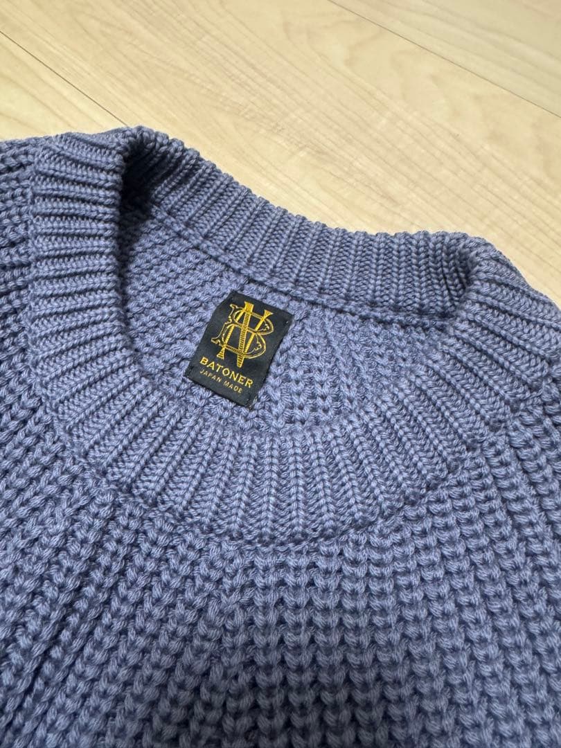 希少色】21AW BATONER シグネチャークルーネック パープル サイズ2