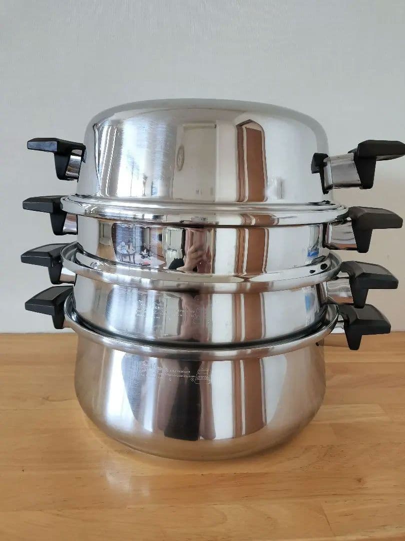 ロイヤルクイーン 6コート鍋+大フライパン+蓋+蒸し器 7点セット ガスIH