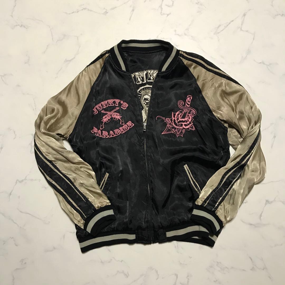 Y2K レーヨンスカジャン スカルマリア JUNKY'S PARADISE 平成