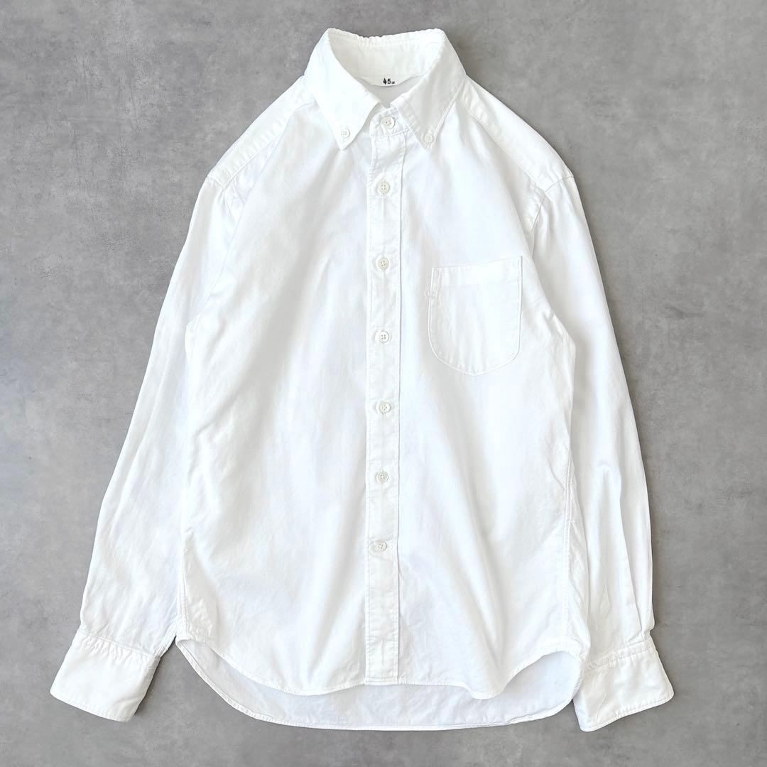 45R フォーティファイブアール 長袖 シャツ 刺繍入り 白 オックス