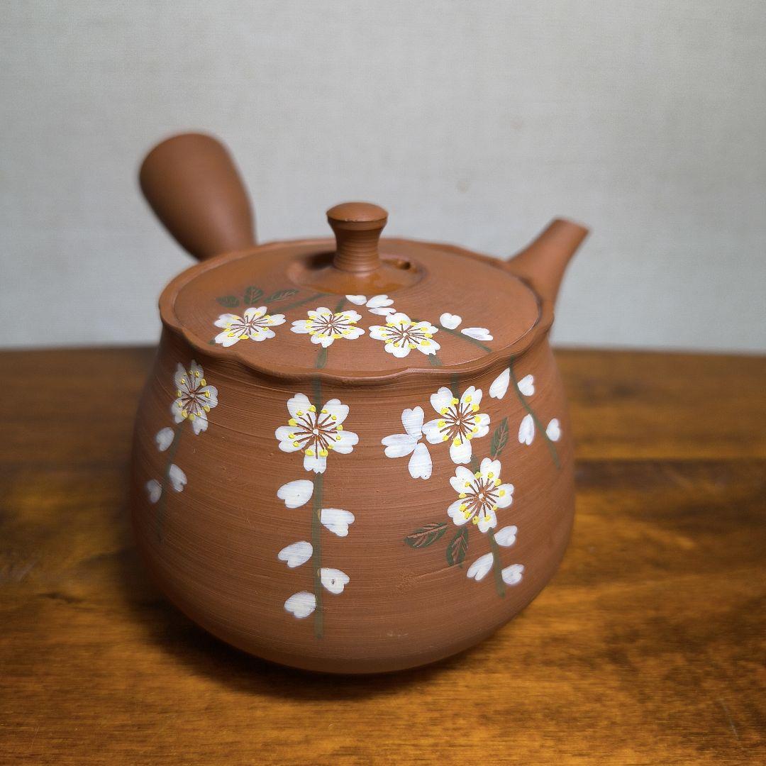 未使用 常滑焼 石龍作 朱泥急須 桜絵 陶製茶こし 蓋に欠けあり - メルカリ