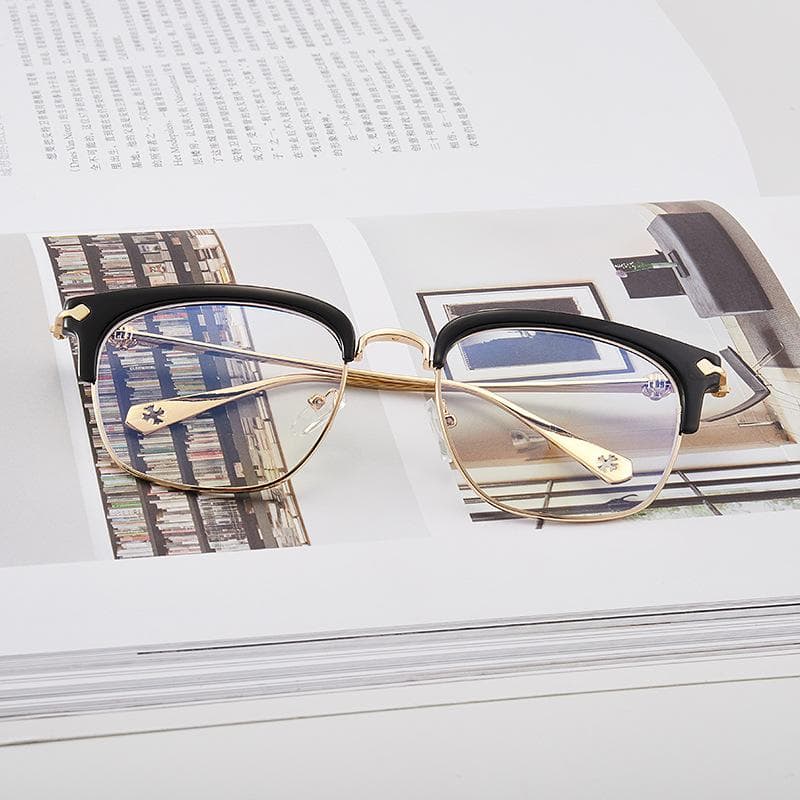 伊達メガネ クロス サングラス ゴールド y2k 人気 クロムハーツ好き