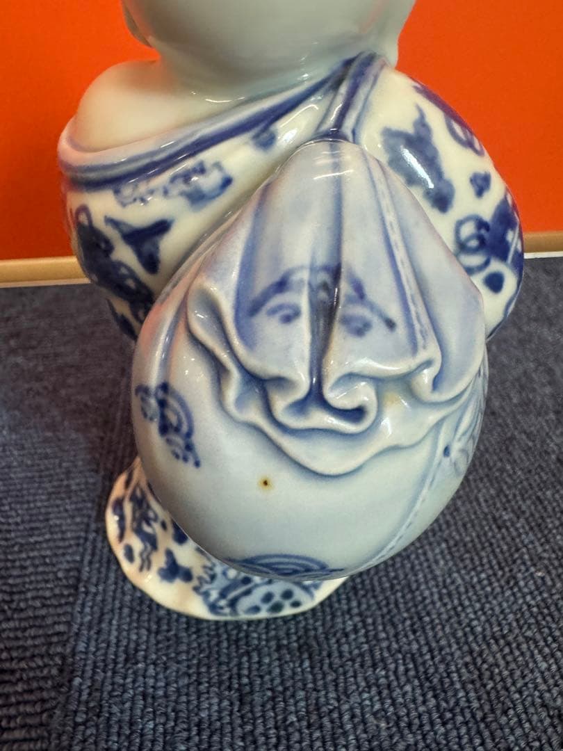 1963 染付青花 布袋様 七福神 置物