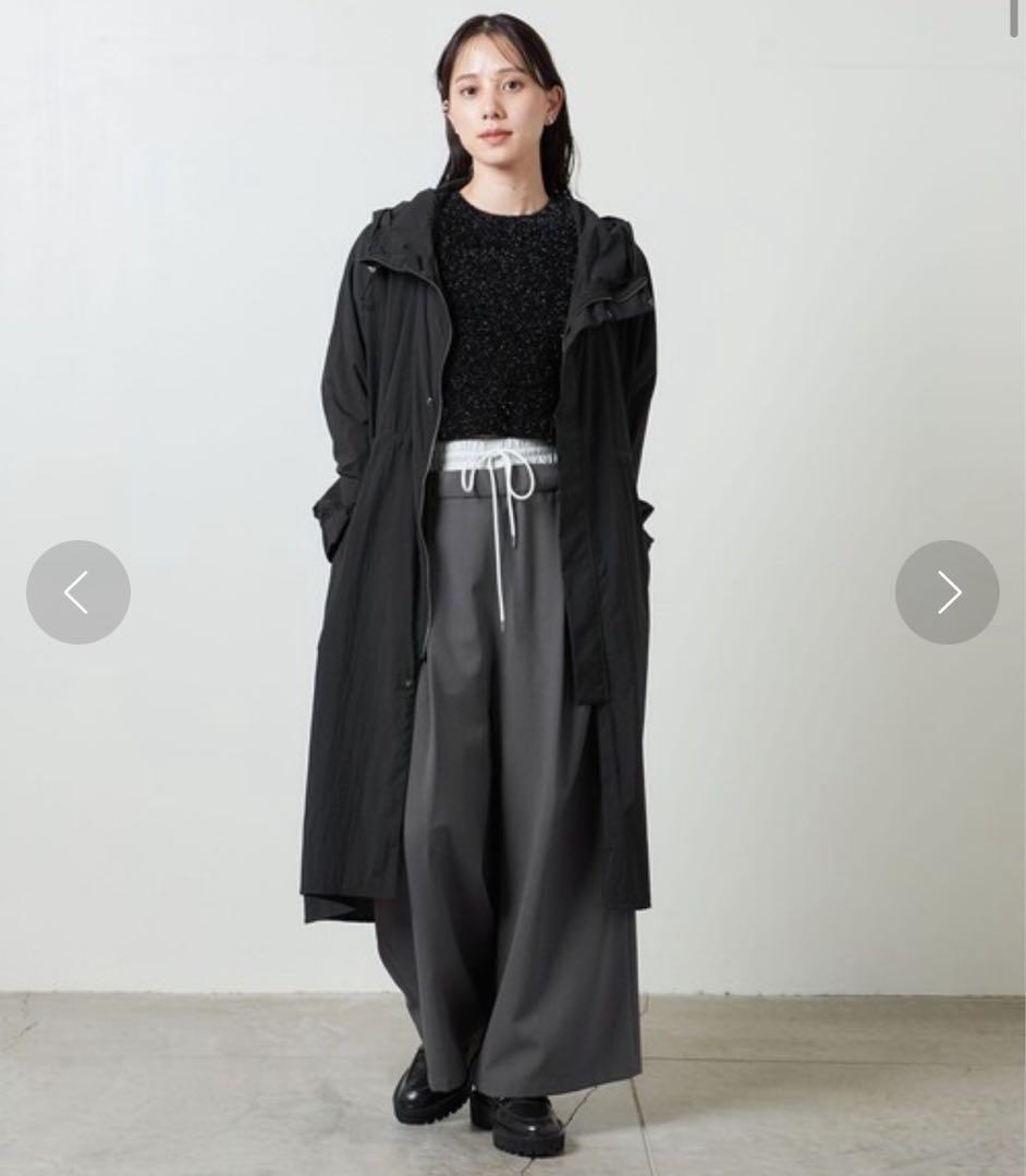 MARW UNITED ARROWS ナイロン モッズコート 黒 ロング丈 38