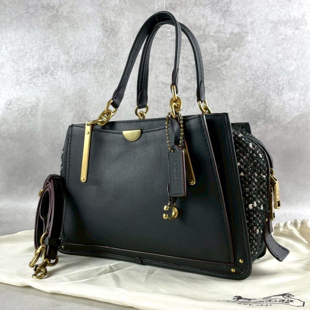 美品✨コーチ ドリーマー ハンドバッグ 2way 斜めかけ ツイード レザー