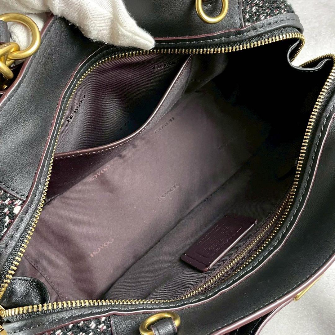 美品✨コーチ ドリーマー ハンドバッグ 2way 斜めかけ ツイード レザー