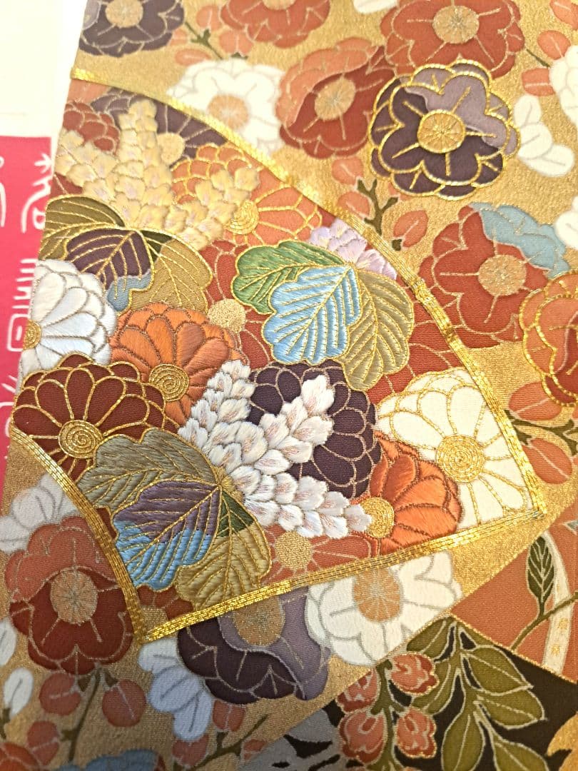 美品❇️豪華黒留袖 手描友禅 刺繍 絞り染め 比翼仕立て 5つ紋 フル