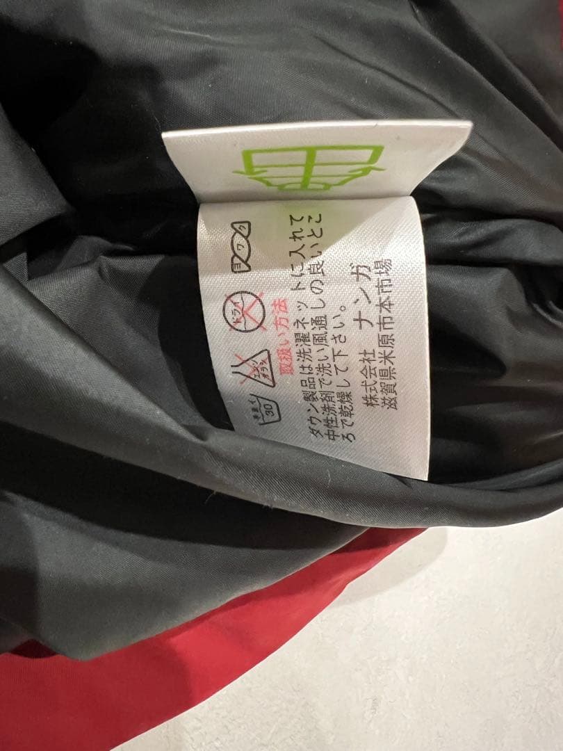 NANGA 日本製 旧ロゴ フードダウン L レッド オンライン ストア
