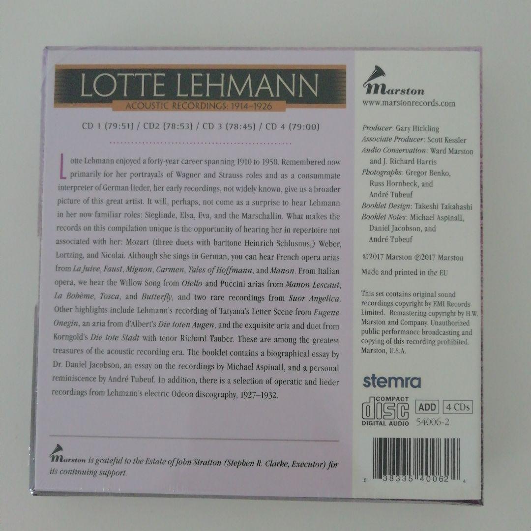 ロッテ・レーマンacoustic recordings:1914~26