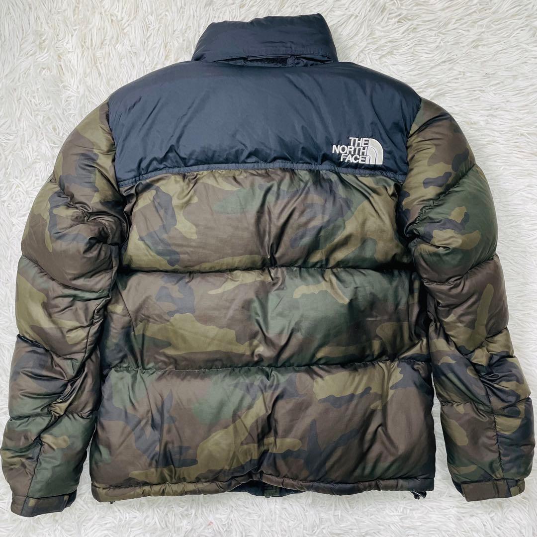 極美品 ノースフェイス ヌプシ ダウンジャケット L カモフラ 迷彩 韓国