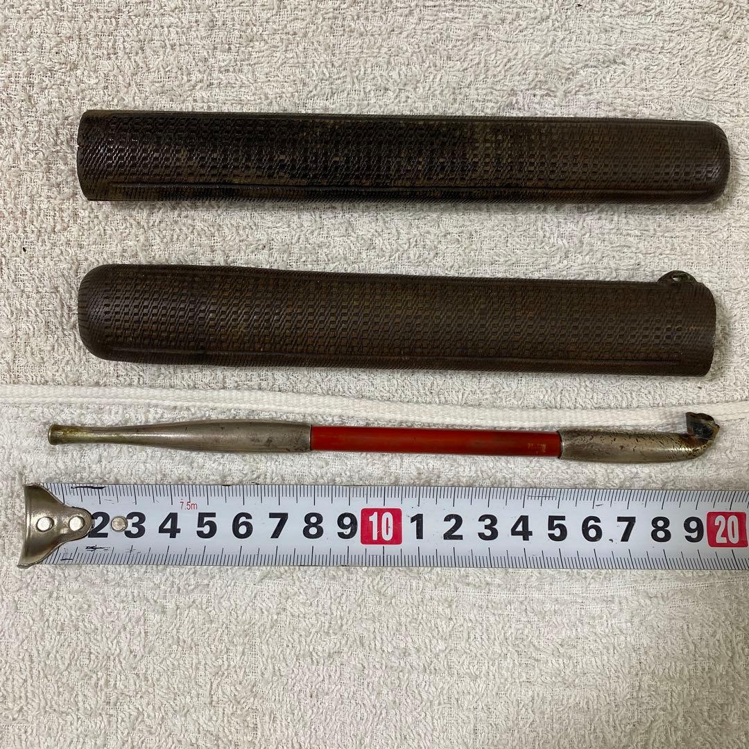 C-17 煙管 煙管入れ 2個セット 煙草道具 骨董品 古道具 美術品 工芸品