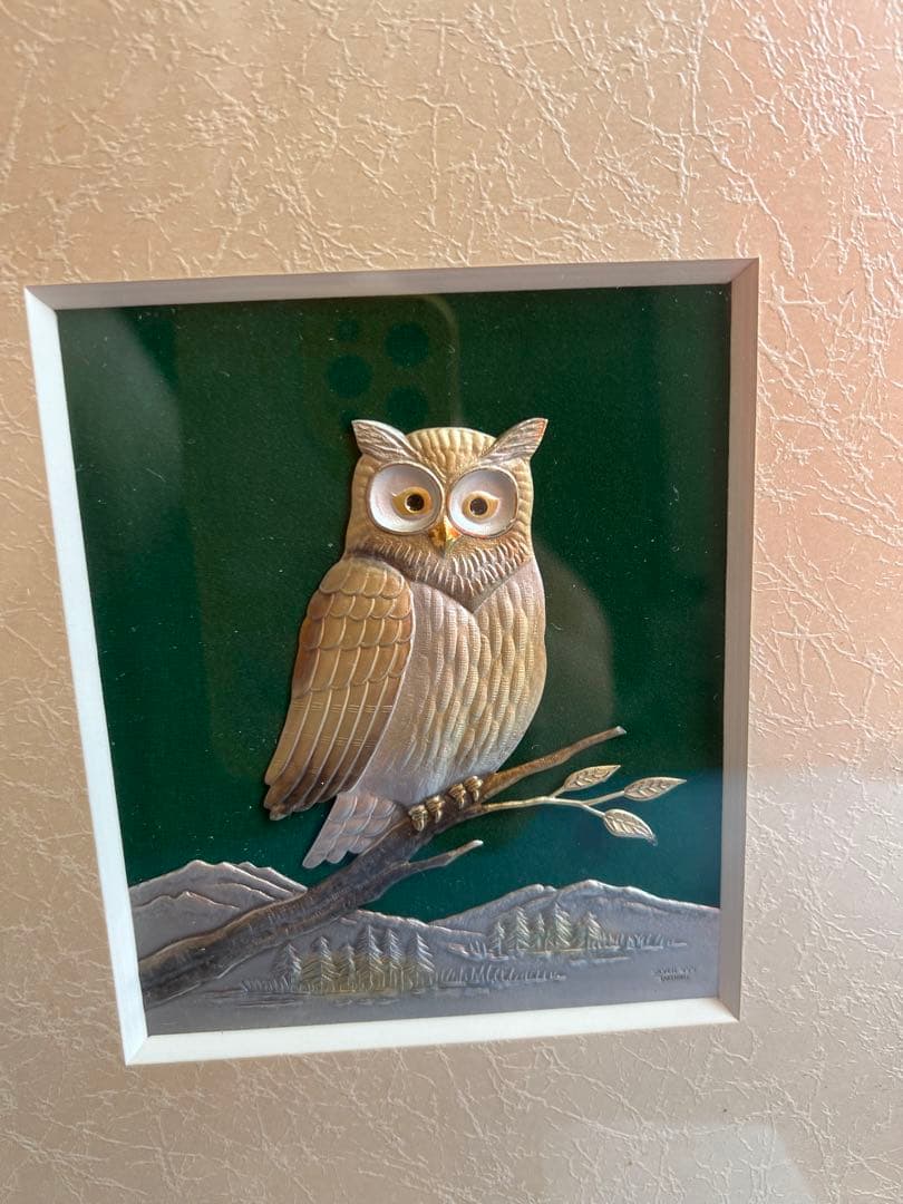 1070 純銀額 武比古作 梟 ふくろう - メルカリ