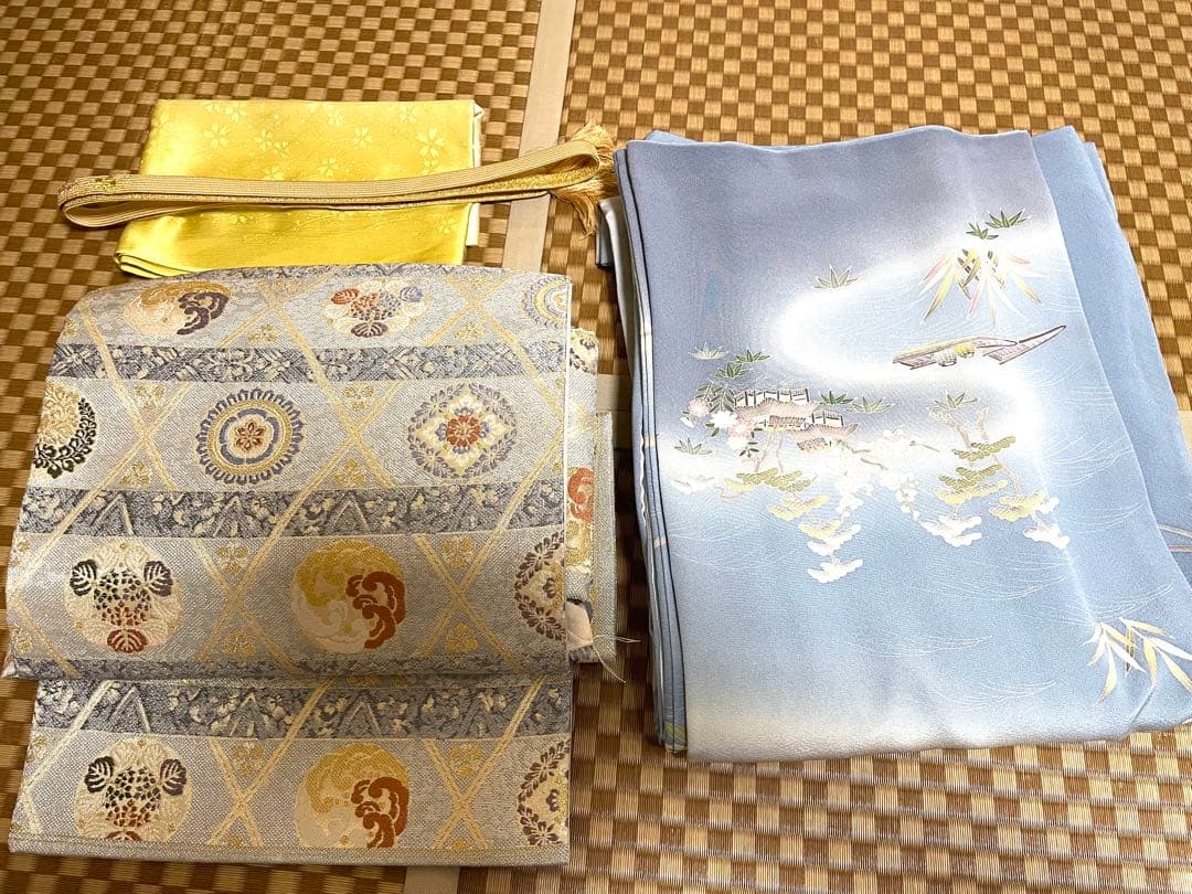 ♦️4点フルセット （二重太鼓の作り帯＋友禅訪問着 フォーマル用
