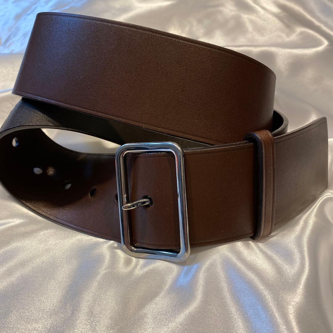 JIL SANDER ジルサンダー イタリア製ダークブラウン ワイドレザー