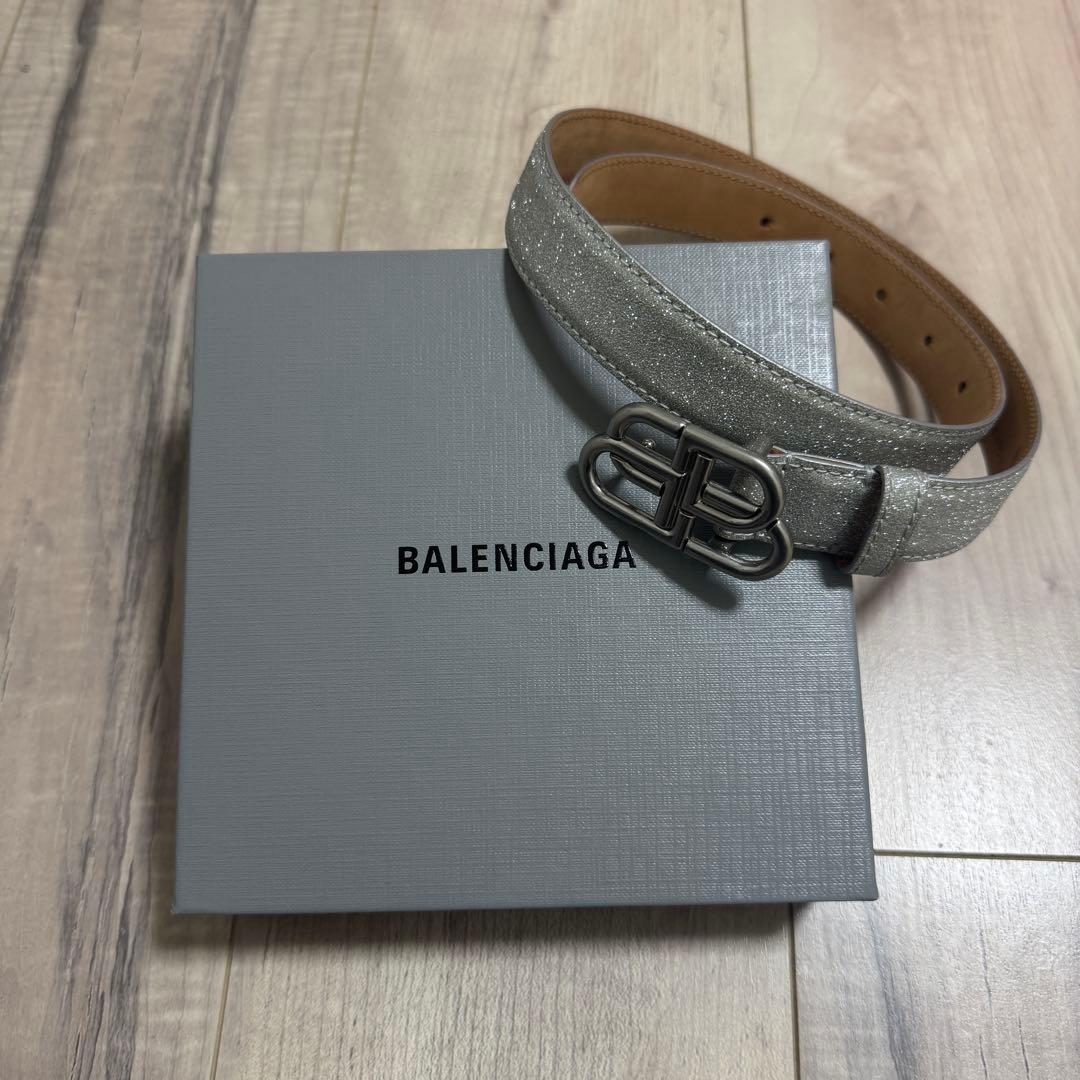BALENCIAGA シルバー レザーベルト