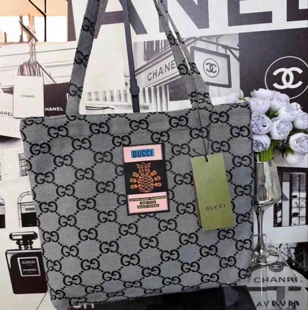 最安値 新品未使用 タグ付き GUCCIロゴキャンバストートバッグ - メルカリ