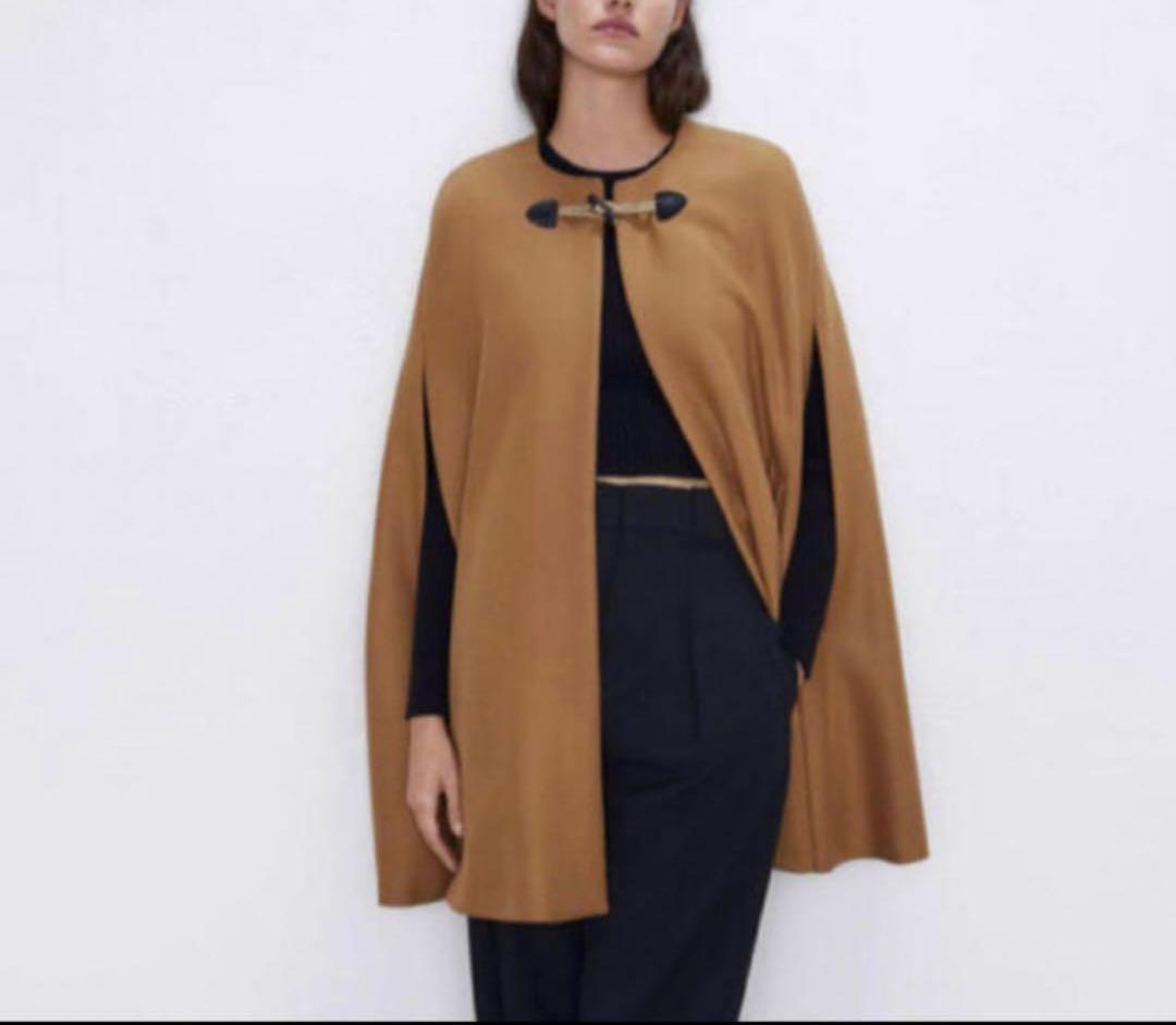 美品・即発送】ZARA MANTECOケープコート ポンチョ キャメル S - メルカリ