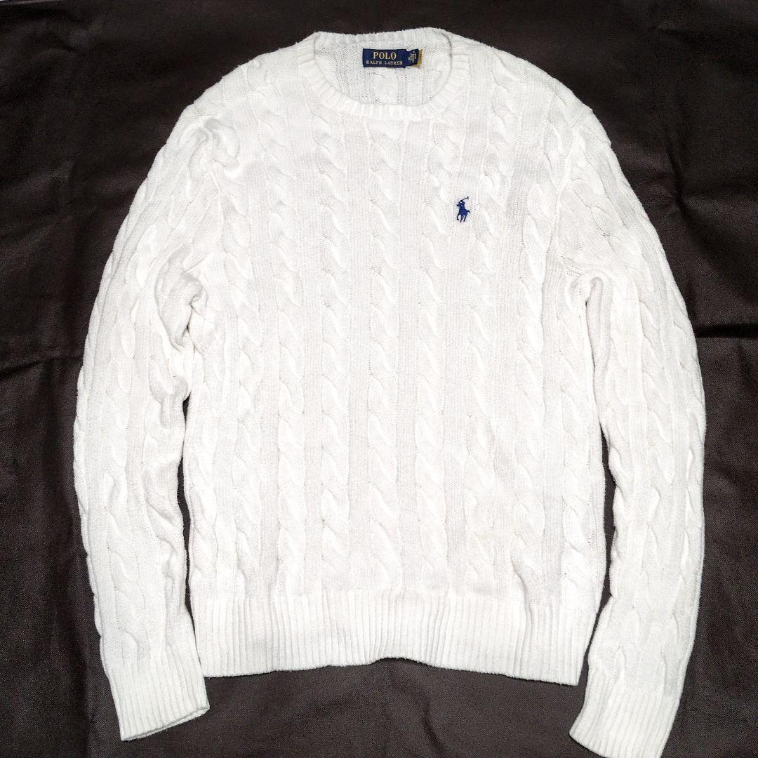 現行 QRタグ✨ポロラルフローレン ケーブルニット コットン ポニー