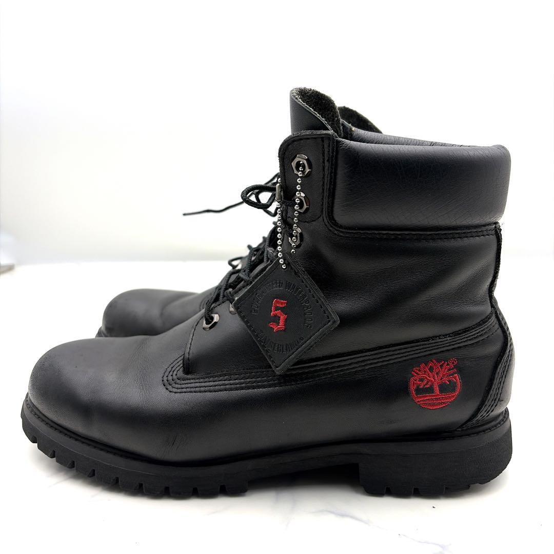 希少 ティンバーランド 6インチブーツ 黒 9.5W 27.5cm 刺繍 本革