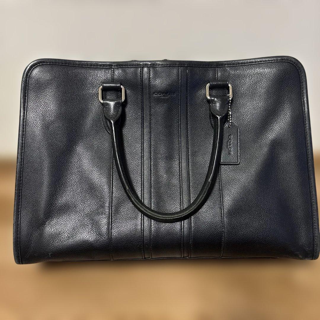COACH コーチ 本革 ブラック ブリーフケース ビジネスバッグ A4可