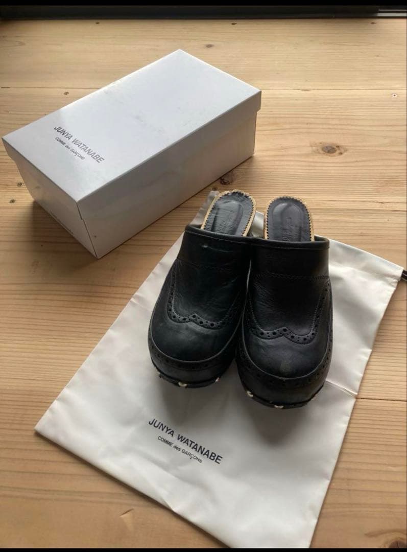 JUNYA WATANABE 黒 レザー サボ・クロッグサンダル PENNY LANE（ペニーレイン） サンダル メンズ クロッグサンダル サボ