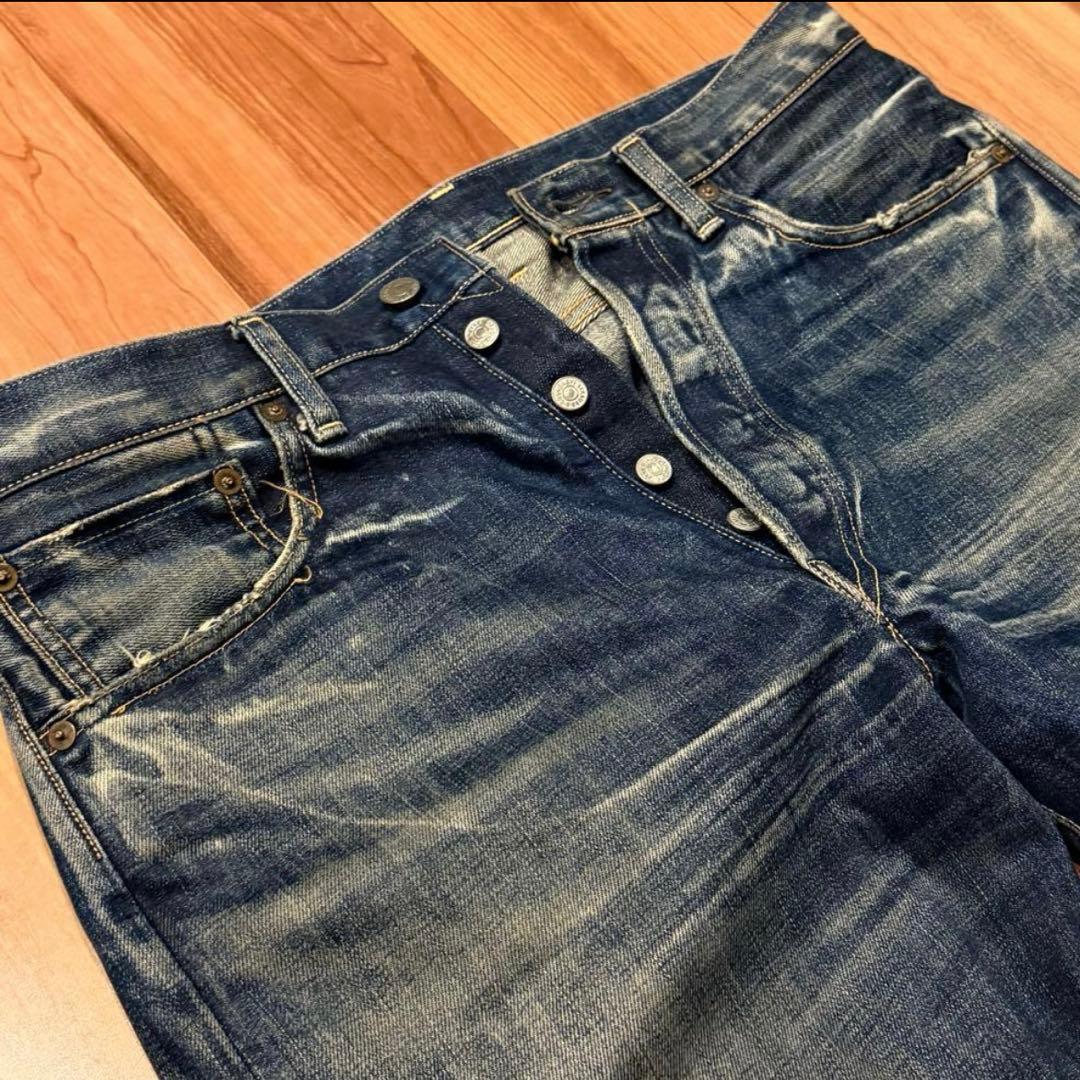 雰囲気最高！LEVI'S 501XX 1955 W34【鬼ヒゲ！ハチノス】 - メルカリ