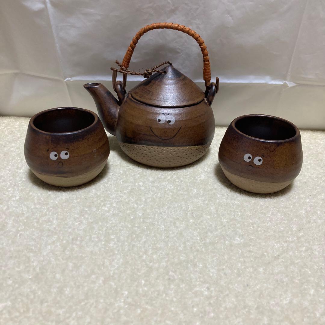 希少 昭和レトロ 内藤ルネ くりっ子クラブ 急須 湯呑み2個 和食器 茶器