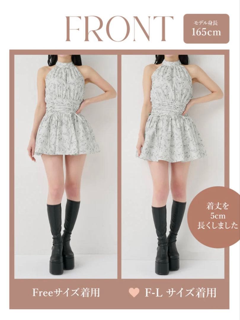 Darich♡アメスリギャザーフレアミニワンピース (GRY・Free) - メルカリ