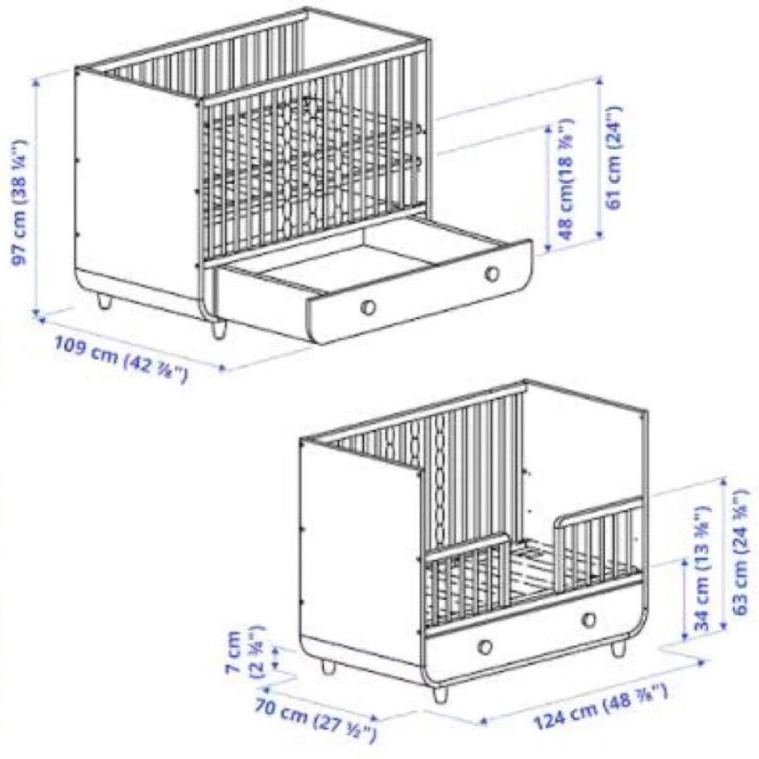 Noelia 様専用！ IKEA MYLLRA ミルラ ベビーベッド - メルカリ