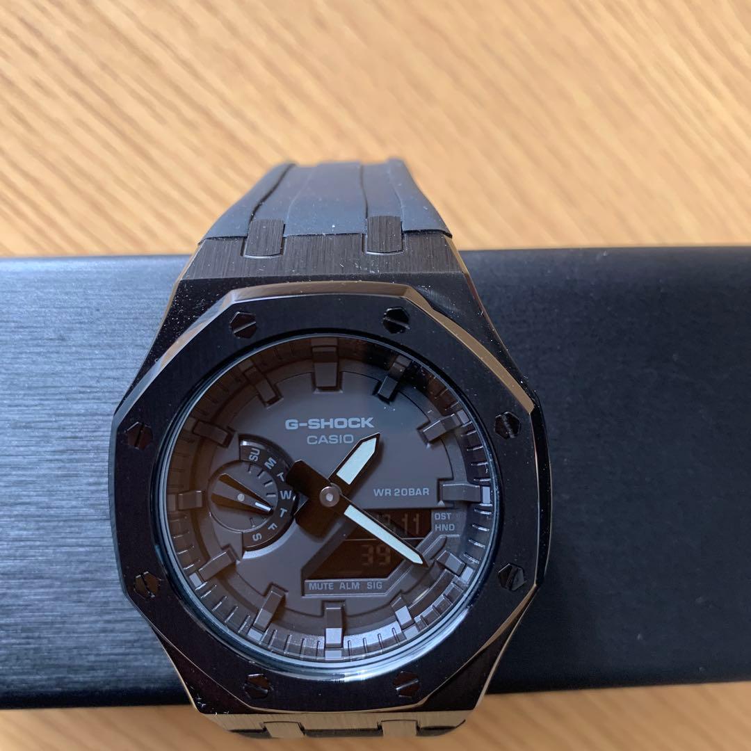 【最終値下げ】G-SHOCK GA-2100 カシオークカスタム G-SHOCKカスタム カシオークメタル ブラック GA2100カスタム ジーボーラー
