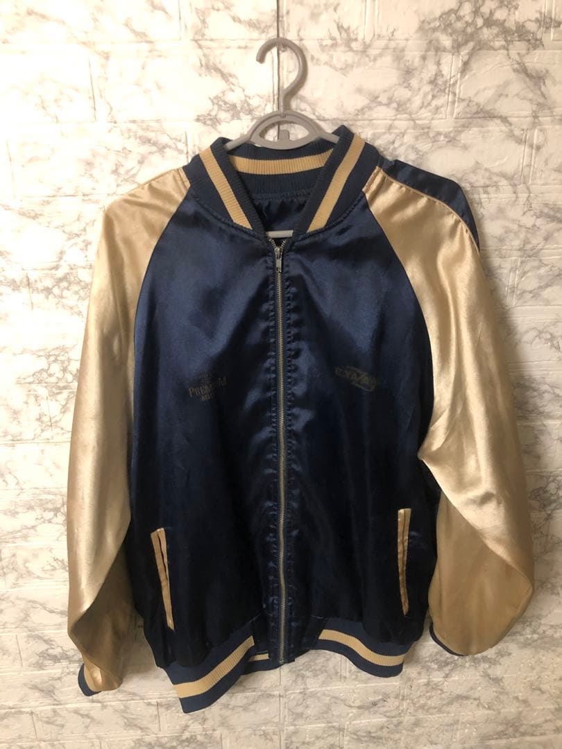 E.YAZAWA 矢沢永吉サテンジャケット ネイビー/ゴールド - メルカリ