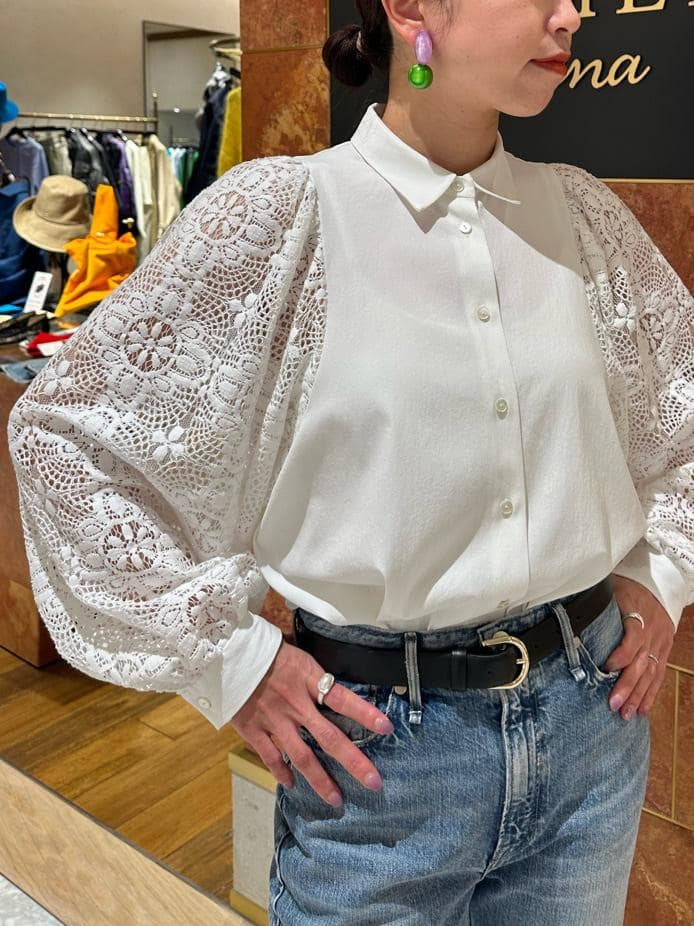 VERMEIL par iena レースコンビ ボリュームスリーブブラウス - メルカリ