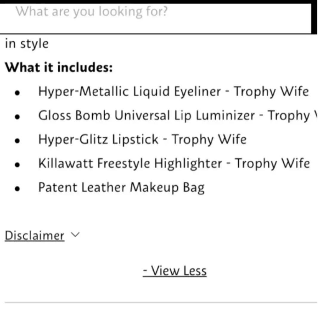 Trophy Wife Life Makeup Set ゴールド　リアーナ