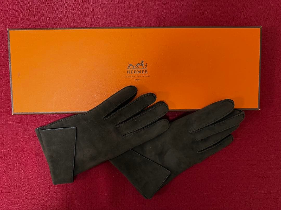 エルメス HERMES レザー グローブ 手袋 ラムスキン ブラウン HERMES（エルメス） ケリーグローブ 手袋 グローブ ラムスキン