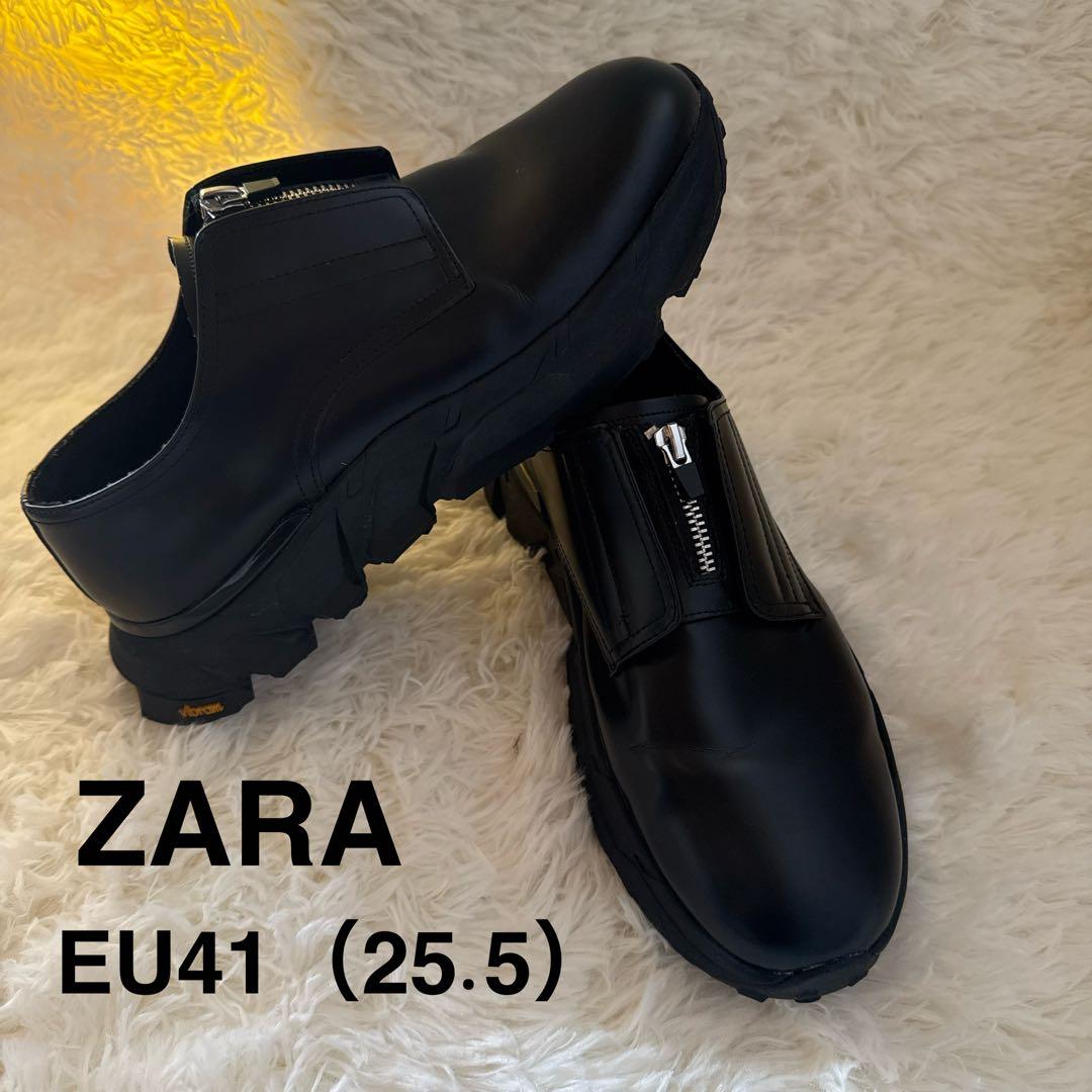 ZARA×vibram 】フロントジップレザーVibram 美品.レア25.5 - メルカリ