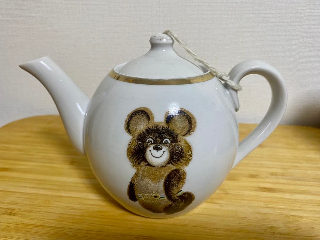 希少】ミーシャ 1980年 モスクワ五輪 ティーポット ソ連 アンティーク