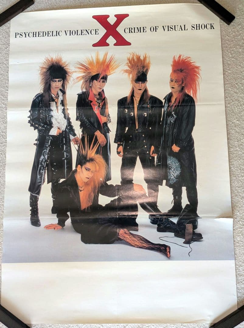 Xバンド ポスター 4＋6点セット XJAPAN 当時物 hide TAIJI X poster about 30 years ago X JAPAN hide YOSHIKI TOSHI PATA TAIJI
