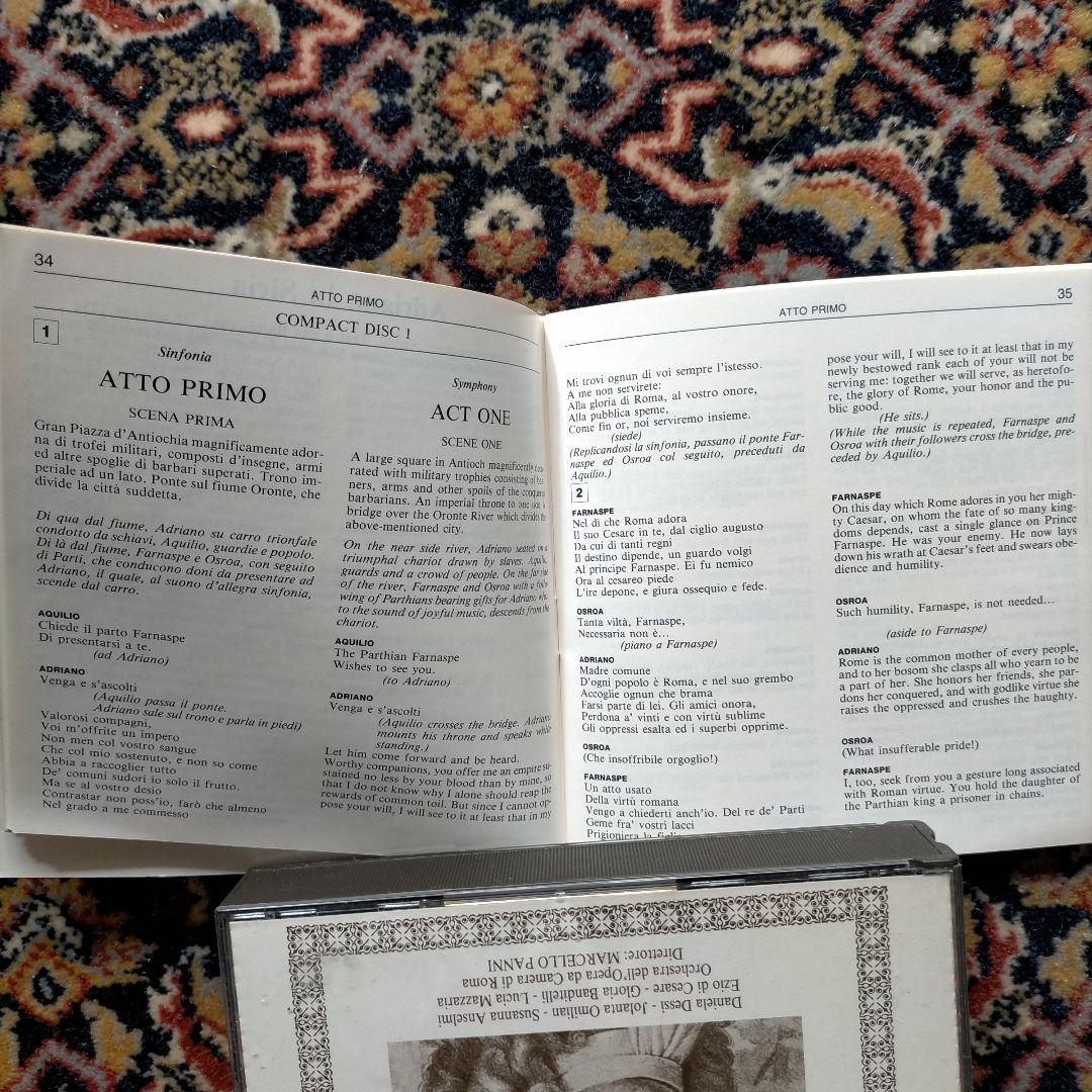 ペルゴレージ 歌劇 シリアのアドリア－ノ全幕 パンニ ロ－マオペラオ