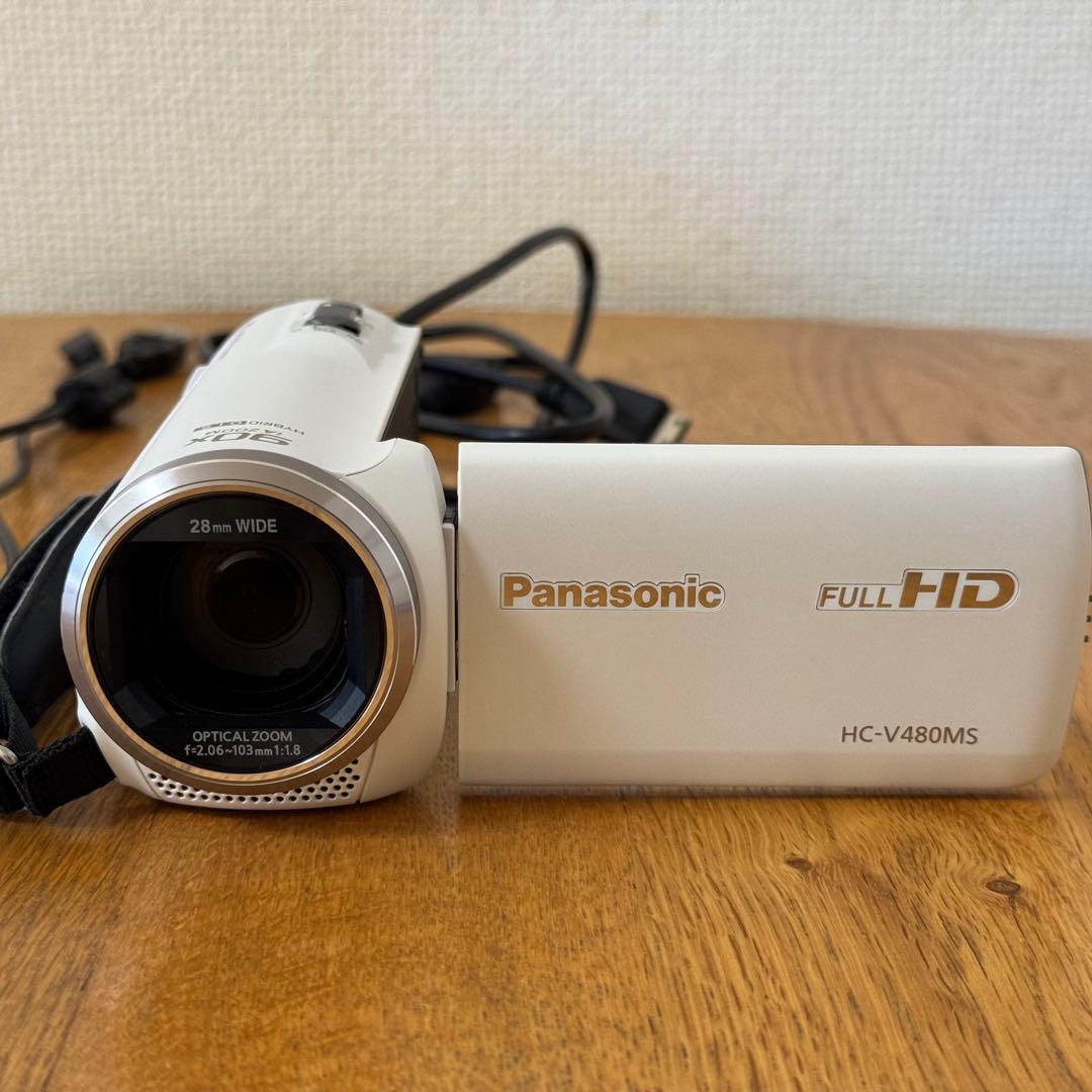 パナソニック HC-V480MS ハイビジョンビデオカメラ 白ホワイト - メルカリ