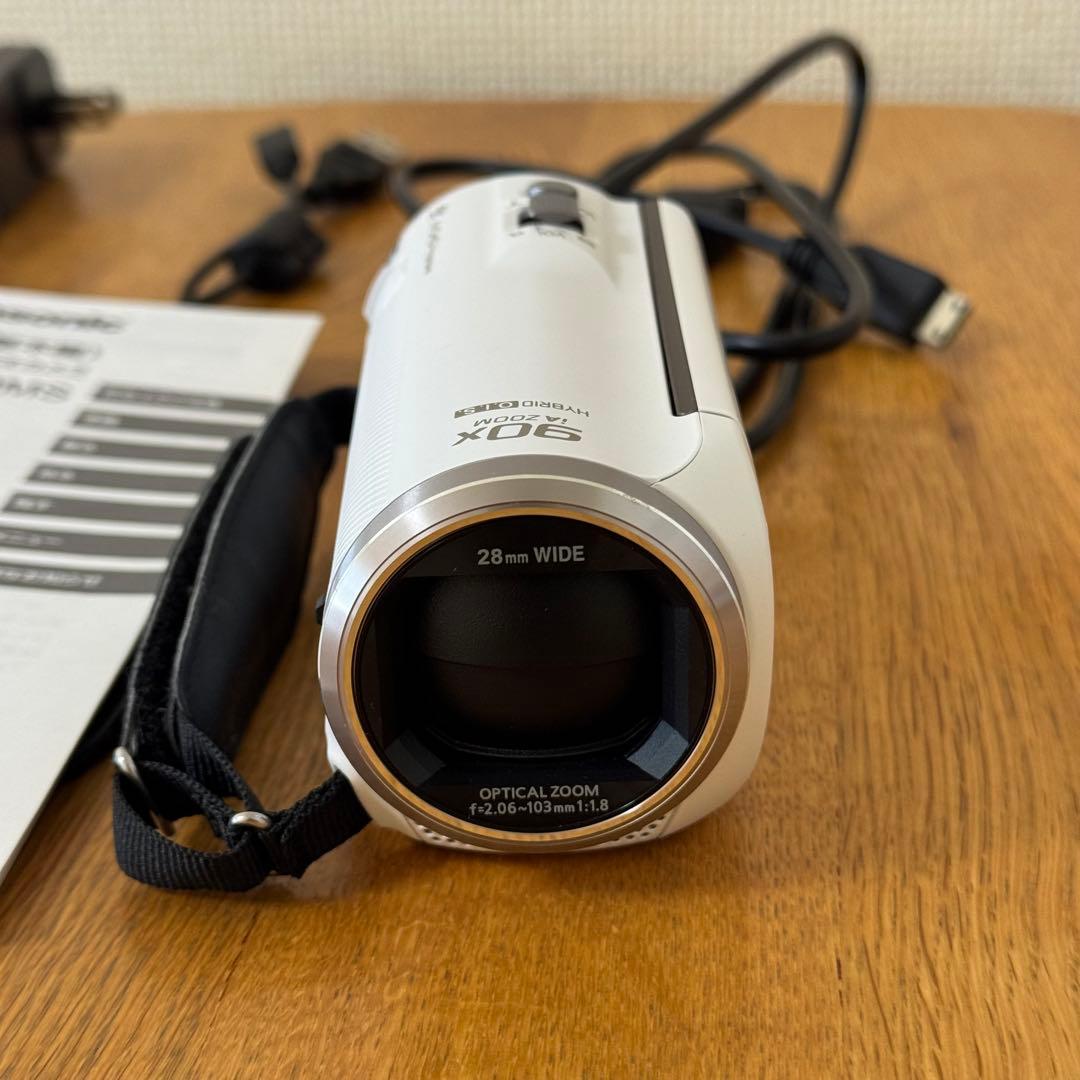 パナソニック HC-V480MS ハイビジョンビデオカメラ 白ホワイト - メルカリ