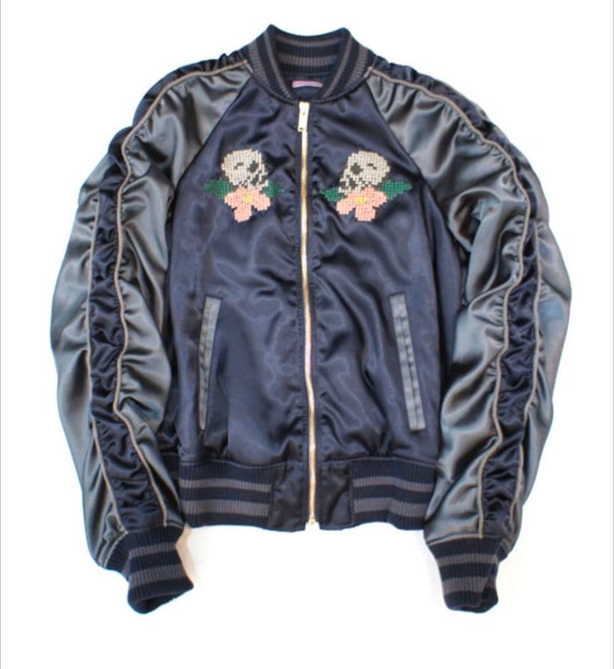 Sue UNDERCOVER アンダーカバー パッカリングスカジャン スカル 黒の