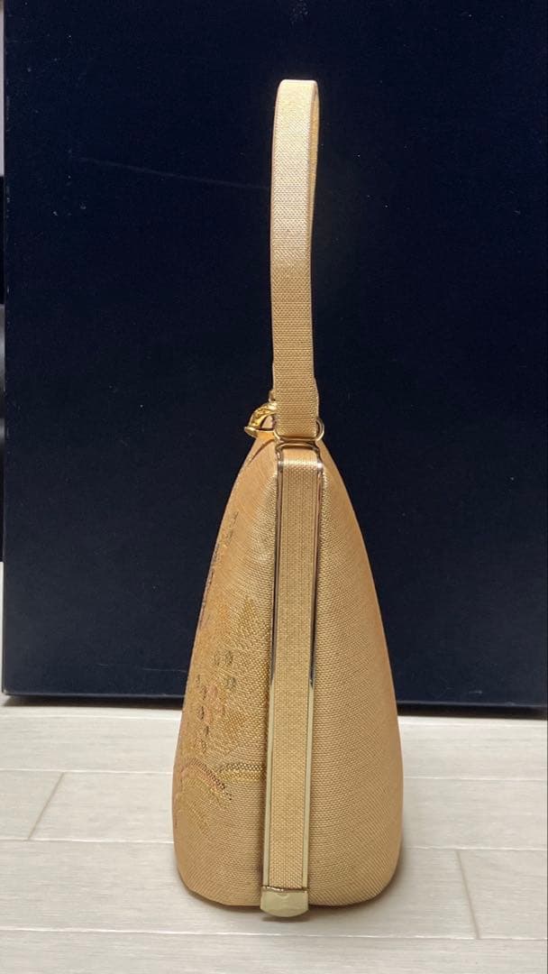 《美品》東京芝山　佐賀錦　草履バッグセット　ゴールド